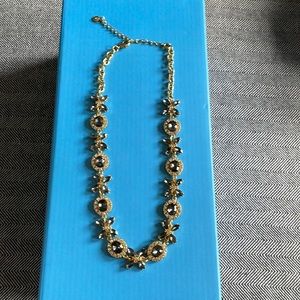 Gold, black and silver sparkly statement necklace & earrings